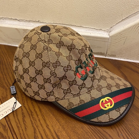 Gucci Tan Monogram Baseball Cap - Picture 1 of 6